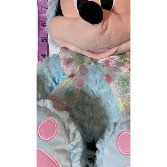 Disney Mickey Mouse Blue Bunny Plush 19" Easter Texture Fabric Material - Picture 4 of 16